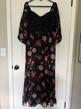 Black Floral Maxi Dress
